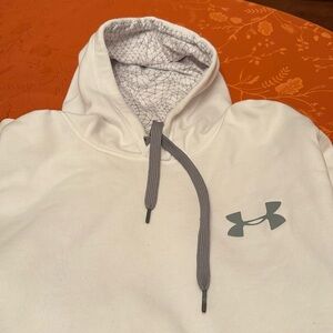 Mens XXL Under Armour White Hoodie with Gray Logo